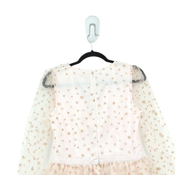Rachel Parcell Women M Dress Glitter Star Tulle Long Sleeve Tier Ruffle NEW - Picture 7 of 7